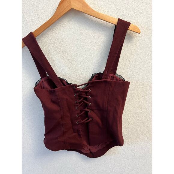 Reformation Alisa Top Bordeaux size 4 - Picture 7 of 10